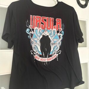 Disney Black Ursula Graphic Tee with Red and Blue Print